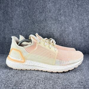 Adidas Ultraboost 19 Shoes Womens 11.5 White Orange Glow Athletic Running